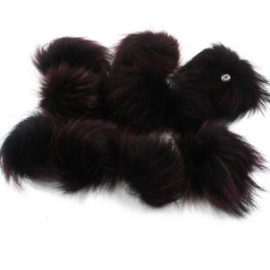 Natūralaus manguto kailio pomponas  „Bordo“  (1 vnt nestandartinis)